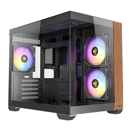 ANTEC CX600M Wood Mini Tower Full-View Tempered Glass Gaming Case