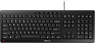 Cherry Stream Keyboard, Wired Keyboard for PC/Laptop, Whisper Quiet Silent Keys, Unique Typing Feel, Slim Design, SX Scissor Switches, USB-A, QWERTY, Black