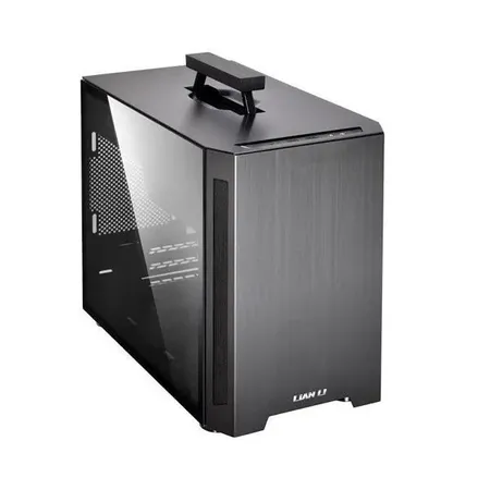 LIAN LI TU150 Tempered Glass ITX Mini Tower Cabinet (Black)