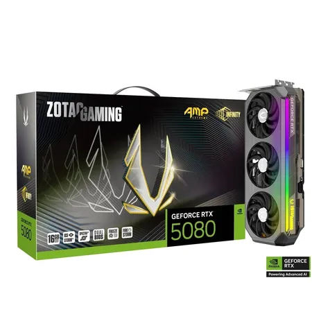 Zotac Gaming RTX 5080 Amp Extreme Infinity Ultra 16Gb GDDR7 Graphics Card (ZT-B50800BU-10P)