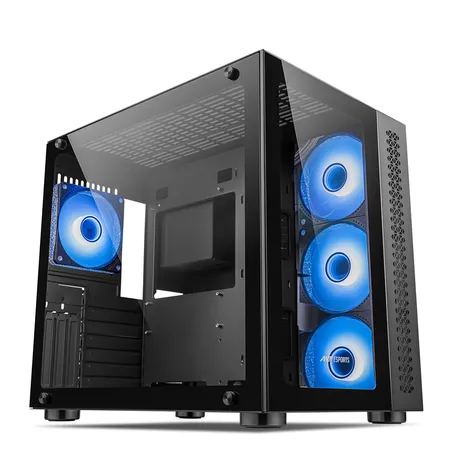 Ant Esports Crystal RGB Gaming Cabinet - Black...