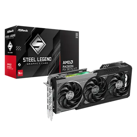 ASROCK Radeon RX 9070 XT Steel Legend Dark 16GB AMD Graphic Card