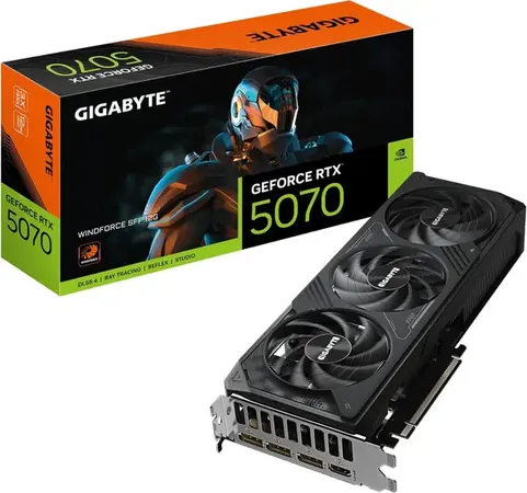 GIGABYTE GeForce RTX 5070 WINDFORCE 12GB GDDR7 Graphics Card GDDR7 12 GB Intel Chipset 192 bit 2542 MHz Graphics Card