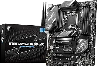MSI B760 Gaming Plus WiFi Motherboard, ATX - Supports 14th/13th/12th Gen Intel Core Processors, LGA 1700 - DDR5 Memory Boost 6800+MHz/OC, 2 x PCIe 4.0 x16, 2 x M.2 Gen4, 2.5G LAN, Wi-Fi 6E