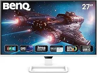 BenQ EW270Q 27" 2K QHD 200Hz IPS Gaming Monitor | HDRi|1200:1 Contrast|90% P3 Gamut|350 nits|Built-in-Speakers(5W X2)|AMD FreeSync Premium|USB-C (65 W), HDMI|Eye-Care| Game Color Mode