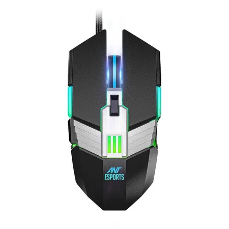 ANT ESPORTS GM90 Wired Ambidextrous RGB Gaming Mouse ( GM90 ) ( 3600DPI / 6 Macro Buttons ) ( Black )