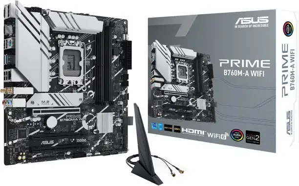 ASUS PRIME-B760M-A-WIFI LGA 1700Socket Micro-ATX Intel B760 Chipset DDR5 Motherboard for Desktop