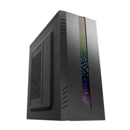 Circle Glare 3.0 with SMPS (ATX) Cabinet – C-DOT RGB Variant (Black)