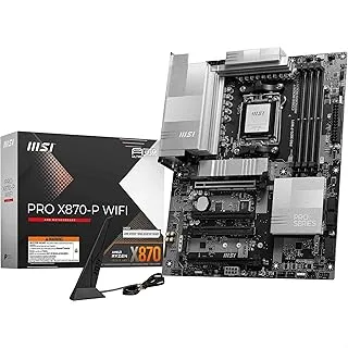 MSI PRO X870-P WiFi Gaming Motherboard - ATX - Supports AMD Ryzen 9000/8000/7000 Series Processors, Socket AM5 - DDR5 Memory, 1 x PCIe 5.0 x16, 2 x M.2 Gen5, 5G LAN, Wi-Fi 7