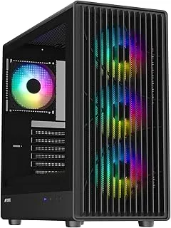 Ant Esports Zen Air 360 Mid-Tower Computer Case/Gaming Cabinet - Black | Support ATX, Micro-ATX, Mini-ITX | Pre-Installed 4 ARGB Fans