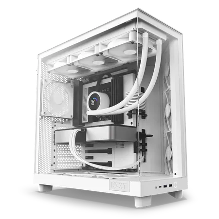 NZXT H6 Flow Tempered Glass Compact Dual-Chamber Mid-Tower Airflow Case-White