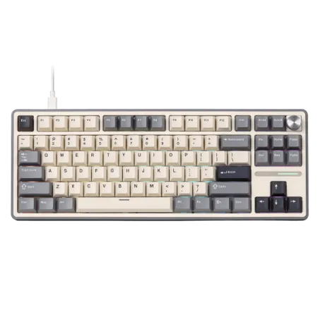 Royal Kludge RK R87 Pro Wired 75% Mechanical Keyboard – RGB Backlit, Linear Creamy Switch, Compact Hot-Swappable Design for Gaming & Office