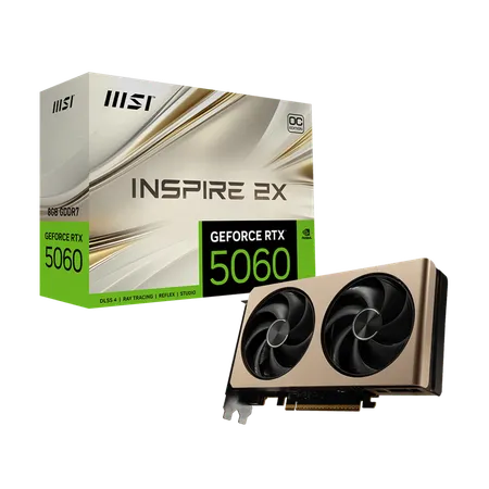 MSI GEFORCE RTX 5060 INSPIRE 2X OC 8GB GRAPHIC CARD