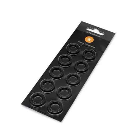 EK-Quantum Torque - Color Ring - 10-Pack HDC 14 - For 14mm Hard Tube Compression Fittings (Red)