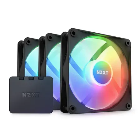 NZXT F120 RGB Duo - 120mm Dua Sided RGB Fan with RGB Controller - Triple Pack - Black (RF-D12TF-B1)