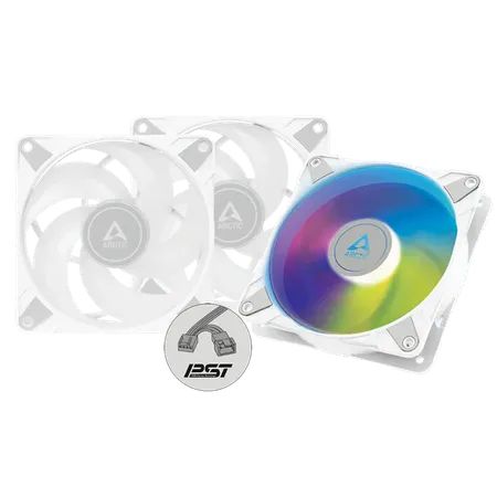 ARCTIC P12 PWM PST A-RGB 120mm CPU Case Cooling Fan Pack of 3 - White