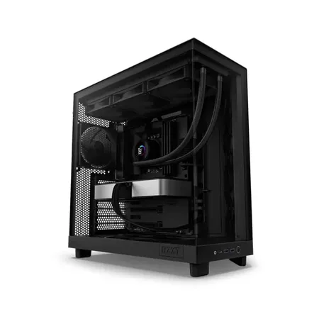 NZXT H6 Flow RGB Compact Dual-Chamber Mid-Tower Airflow Case with RGB Fans Black (CC-H61FB-R1)