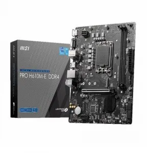 MSI PRO H610M-E DDR4 Intel H610 LGA 1700 Micro-ATX Motherboard with PCIe 4.0 and M.2 Slot