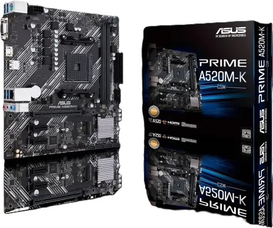 ASUS PRIME-A520M-K-CSM (Ryzen AM4) micro ATX motherboard with M.2 support AM4Socket Micro-ATX AMD A520 Chipset DDR4 Motherboard for Desktop