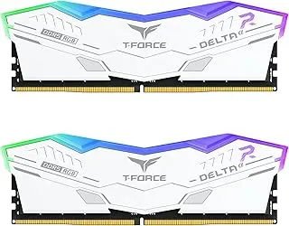 TEAMGROUP T-Force Delta Alpha RGB DDR5 Ram 64GB Kit (2x32GB) 6000MHz (PC5-48000) CL38 Intel XMP 3.0 & AMD Expo Compatible Desktop Memory Module Ram White FF8D564G6000HC38JDC01