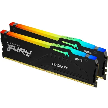 Kingston Fury Beast 64GB (32*2) DDR5 6000MHz CL30 DIMM RGB Desktop Memory - Black
