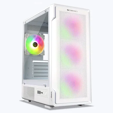 ZEBRONICS Stealth ARGB MATX Mini Tower Cabinet ( White )