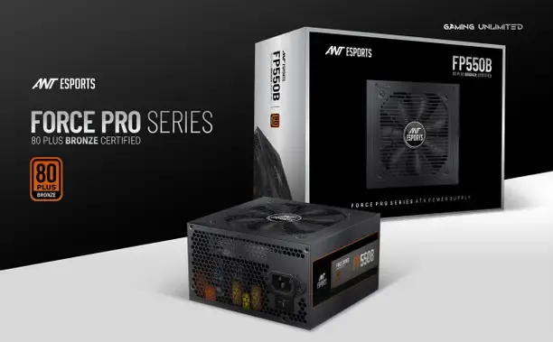 Ant Esports Force Series FP550B 550 Watts Computer PSU with 2 SATA Cables
