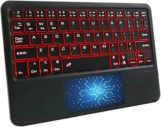Bluetooth Wireless Keyboard with Multi-Gesture Trackpad, 7 Color Backlit, Multi Device (Connect Upto 3) Portable Slim and Compact, Long Battery Life, Auto Sleep Mode Keyboard for Laptop, Phone