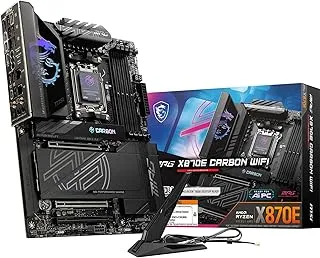 MSI MPG X870E Carbon WiFi Motherboard, ATX - Supports AMD Ryzen 9000/8000/7000 Series Processors, AM5, DDR5 Memory Boost 8400+MHz/OC, 3 x PCIe 5.0 x16, 1 x M.2 Gen5, Wi-Fi 7