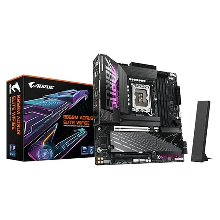 Gigabyte B860M AORUS ELITE WIFI6E ICE Intel DDR5 LGA1851 Socket Motherboard Supports Intel Core Ultra 200 Series