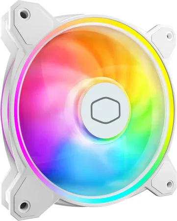 Cooler Master MF120 Halo 2 120mm PWM Duo-Ring ARGB Computer Case Fan - White