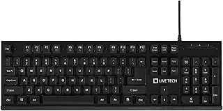 Live Tech Kb03 Pro Gaming Premium Membrane Gold Plated USB Rugged Body High Raised Multiple Function 19 Keys Anti Ghosting Full Size Keyboard High Cable Quality,Without Palm Rest(2 Yr Warranty)