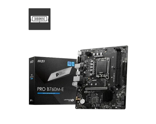 MSI PRO B760M-E DDR5 Intel B760 LGA 1700 Socket Micro-ATX Motherboard