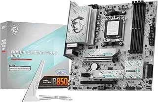 MSI B850M Gaming Plus WiFi Motherboard, mATX - Supports AMD Ryzen 9000/8000 / 7000 Processors, AM5 - DDR5 Memory Boost 8200+ MT/s (OC), PCIe 5.0 x16 & 4.0 x4, M.2 Gen5, Wi-Fi 7, 5G LAN