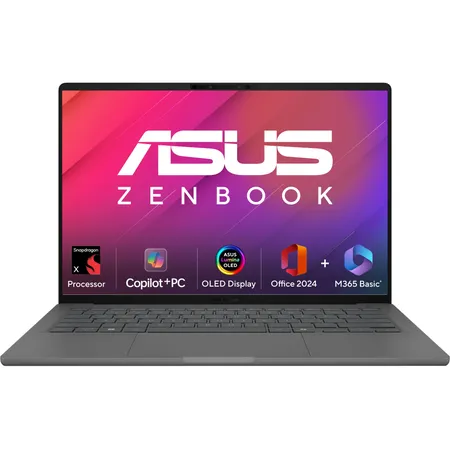 ASUS ZENBOOK A14 OLED UX3407QA-QD259WS [X1-26-100/16GB/512GB SSD/WIN11 HOME+MS24/14.0"/INTEGRATED GRAPHICS/1 YEAR(S)/GREY]