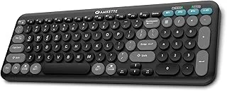 Amkette Optimus XL Plus Rechargeable Wireless Keyboard/Bluetooth Keyboard for PC | Compact Design. Powerful firmware. 2.4G+3xBT, One Click Device Switching & AI Access, Dual OS Layout (Black)