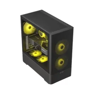 Ant Esports 511 Air 5F Black ARGB E-ATX Mid Tower Cabinet With 3×140mm Pre-Installed Fans, Tempered Glass Side Panel, High-Airflow Mesh Design And Up To 360mm Radiator Support