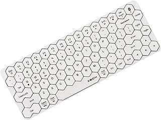 Xech Hive Wireless Bluetooth Keyboard for Laptop & PC | Mini Portable Keyboard for Tablet & Mobile | 83 Honeycomb Keys | Rechargeable Type-C | Small Wireless Keyboard (White)