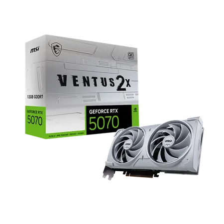 MSI RTX 5070 Ventus 2X OC White 12GB GDDR7 Graphics Card (G5070-12V2CW)