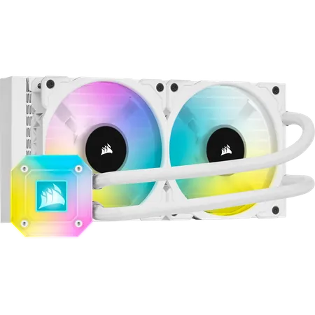 CORSAIR ICUE H100I ELITE CAPELLIX WHITE, 240MM RADIATOR, DUAL 120MM ML SERIES PWM FANS, RGB LIGHTING AND FAN CONTROL WITH SOFTWARE, LIQUID CPU COOLER