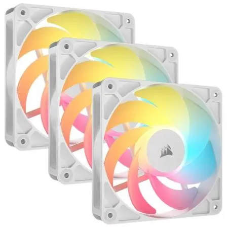 Corsair RS120-R ARGB 120mm PWM Reverse Cabinet Fan (Triple Pack) – White