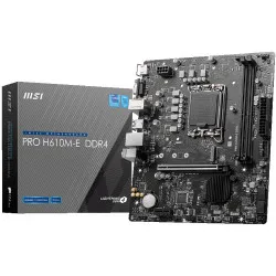 MSI PRO H610M-E DDR4 Intel H610 LGA 1700 Micro-ATX Motherboard with PCIe 4.0 and M.2 Slot