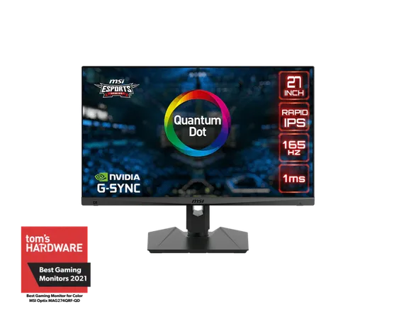 MSI OPTIX 27 INCH MAG274QRF WQHD IPS 165HZ G-SYNC ESPORTS GAMING MONITOR WITH TYPE-C