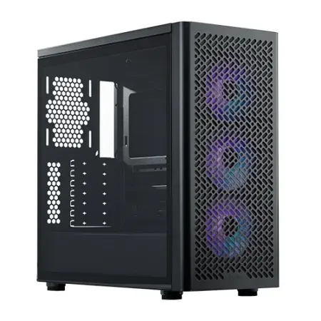 Cooler Master Elite 502 Black ARGB Mid Tower Cabinet with Tempered Glass, 3 Pre-Installed ARGB Fans, Upto E-ATX Support, Type C Port, High-Airflow Mesh Front, Upto 360MM Radiator Support