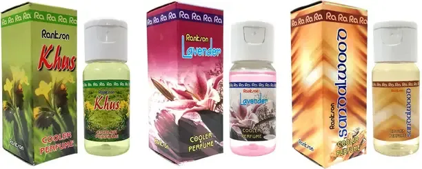Rankson Vetiver, Lavender, Sandal Diffuser Khus, Lavender, Sandalwood Cooler Perfume For Fresh Fragrantic Air - Pack of 3 - 30ml each
