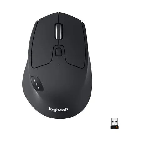 Logitech M720 Triathlon Multi-Device Optical 2.4 GHz Wireless Bluetooth Mouse - Black