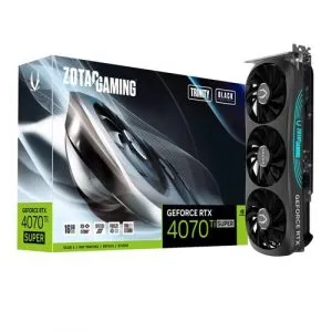 ZOTAC GAMING GeForce RTX 4070 Ti SUPER Trinity Black Edition 16GB GDDR6X Graphic Card ZT-D40730D-10P