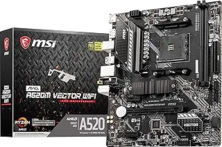 MSI MAG A520M Vector WiFi Gaming Motherboard (AMD AM4, DDR4, PCIe 3.0, SATA 6Gb/s, M.2, USB 3.2 Gen 1, HDMI/DP, WiFi 6, Micro-ATX