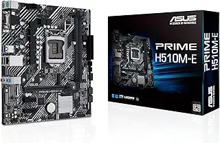 ASUS Prime H510M-E (LGA1200 for 11th & 10th Gen Processors) Micro ATX Motherboard with PCIe 4.0 M.2 Slot Intel 1 Gb Ethernet DisplayPort HDMI D-Sub USB 3.2 Type A SATA 6Gbps COM Header and RGB Header, Black