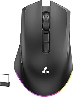 Ambrane Wireless Mouse with 2.4GHz, USB Nano Dongle, Silent Click, Optical Orientation Click Wheel, 4 Buttons, 1600 Adjustable DPI, Both Hand Use, Compatible with PC, Mac, Laptop (Sliq 3, Green)